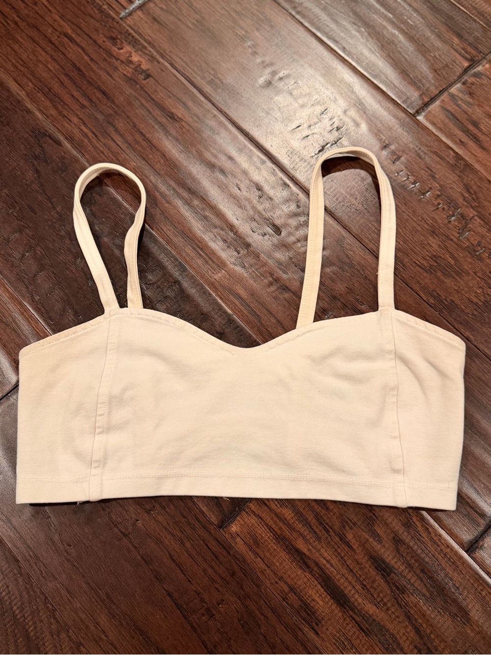 Brandy Melville Cream Seamless Crop Bralette